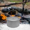 1.8L 3L Titanium Pot Ultralight Hanging Pot with Lid and Foldable Handle Outdoor Camping Hiking Backpacking Picnic