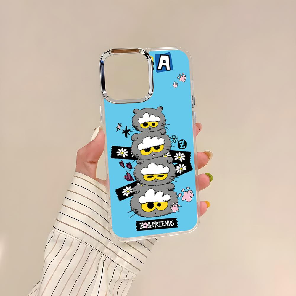 Мультяшный чехол для телефона Z-ZOFriends для iPhone 17 Air 16 15 14 13 12 11 Pro Pro Max Plus Прозрачный мягкий чехол