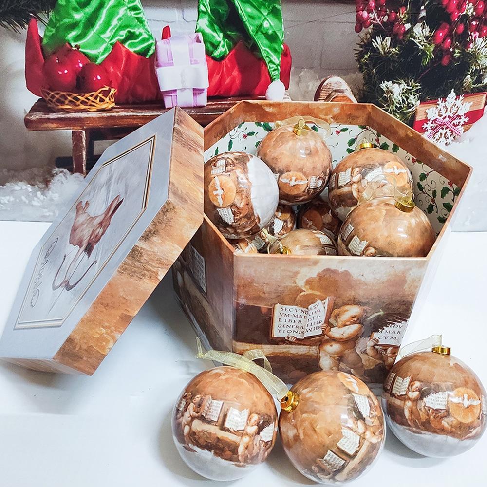 14 шт. в коробке, рождественские елочные подвесные шаровые украшения Navidad, новогодний шар, безделушка для рождественских украшений своими руками, шар с ремнями, детский подарок