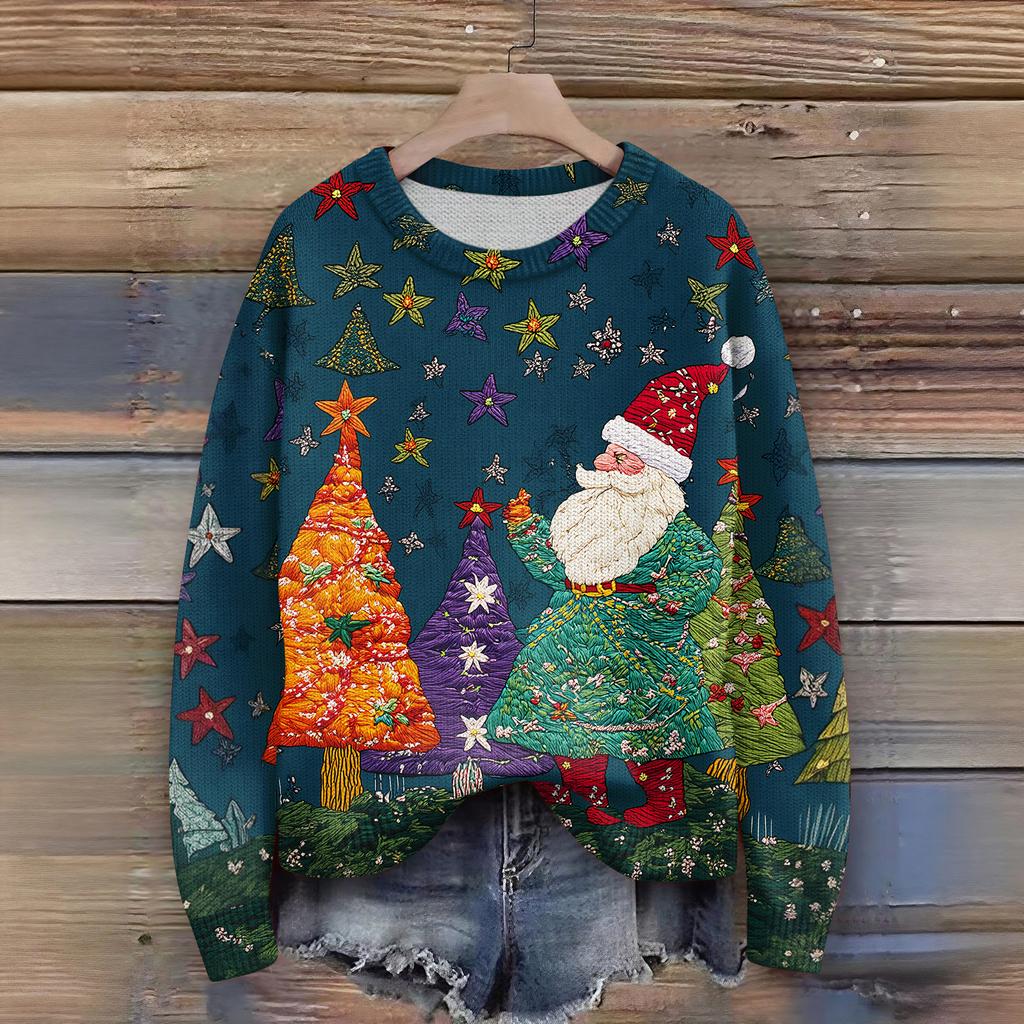 Women'S Christmas Sweater Cute Fun Christmas Sweater Fall And Winter Long Sleeve Knitted Sweater