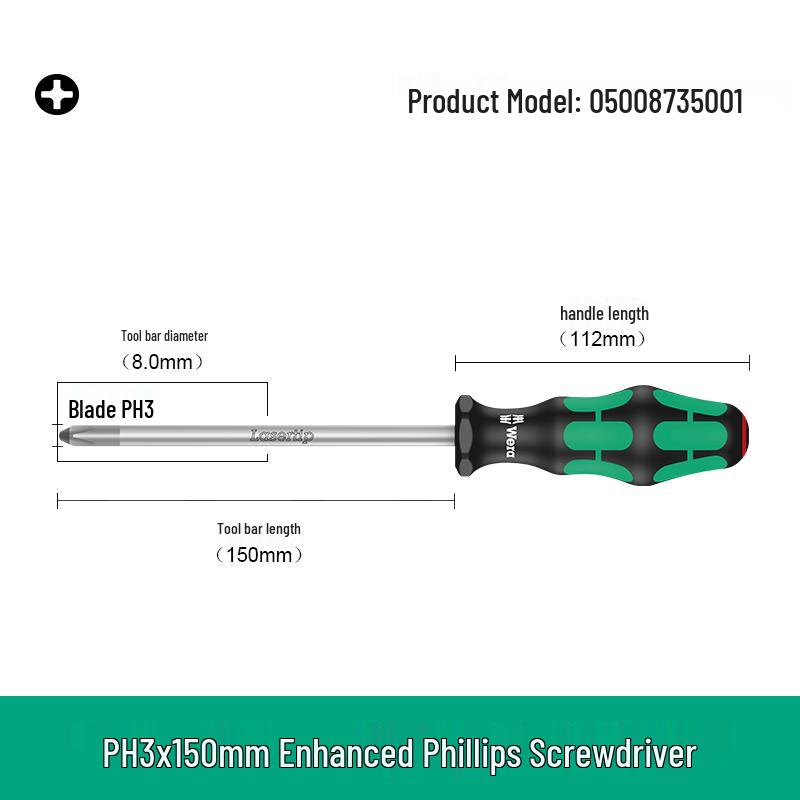 Набор отвёрток Wera Нескользящие Phillips 350 и Шлицевые 335 - Высокая твёрдость, Импортный инструмент.