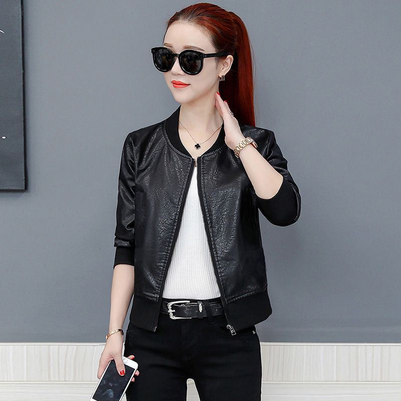 Модная женская куртка из искусственной кожи, короткая байкерская куртка из искусственной кожи