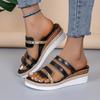New Large-size Women's Sandals Summer European and American Versatile Wedge Roman Shoes for Women's Thick-soled Pineapple Shoes