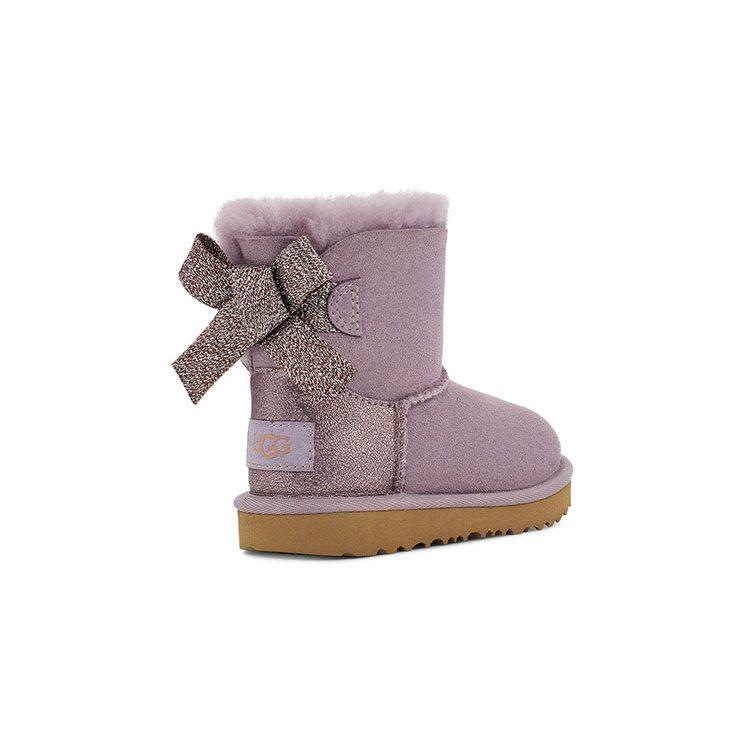 UGG Mini Bailey Bow Glit Snow Boots Pink Purple Children Aged 3 7 Years Old 1123617T-SHAD