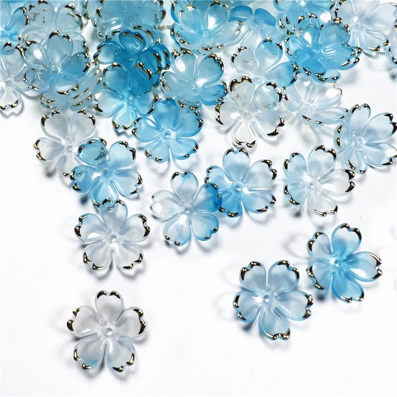 50Pcs New 19MM Acrylic Cherry Blossoms Flower Beads Petals Charm Connectors Diy Earrings Hair Jewelry Making Resin Acessories