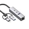 PD 60W 4-в-1 Хаб-адаптер iP/USB/Type-C Конвертер с Gigabit Ethernet/Цифровым аудио/Передачей данных для Ноутбуков/ПК/Планшетов/Телефонов