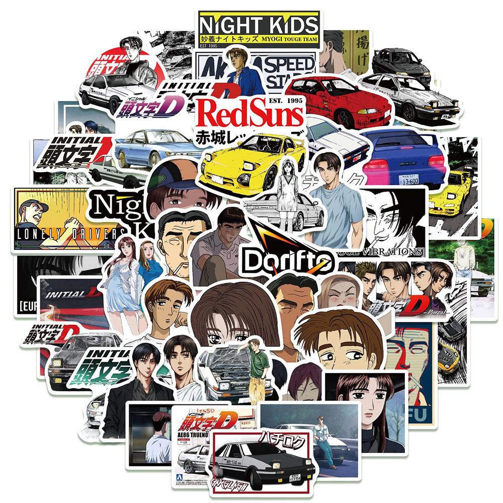 10/30/50 шт. Наклейки из японского аниме Initial D Крутые мультяшные декали DIY для скейтборда, телефона, ноутбука Классическая наклейка-декор в стиле манги