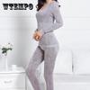 Autumn and Winter Women's Clothes and Long Trousers Sexy Slim Body Bottoming Underwear Round Neck Thin Thermal Underwear Suit Female Students