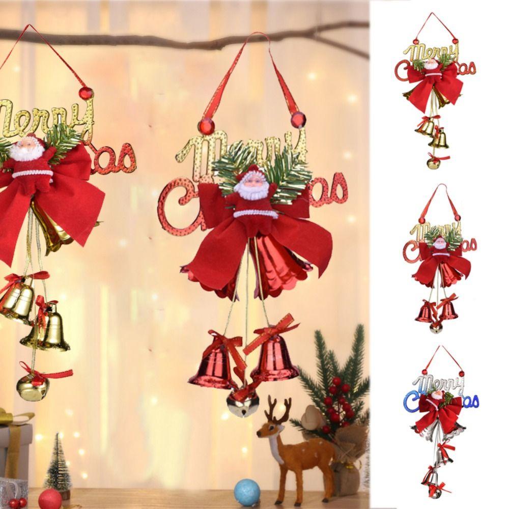 Cartoon Santa Claus Bell Hanging Pendant Decorative Santa Claus Ornament Festival Party