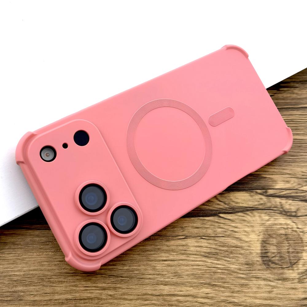 Роскошный противоударный чехол AirBag Soft Magsafe для iPhone 17 Air 16 15 14 13 12 Pro Max 17Pro iPhone17 16Pro Беспроводная зарядка