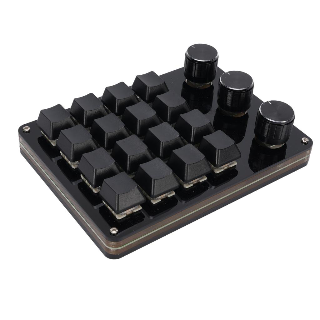 16 Клавиш 3 Ручки Клавиатура Пользовательская Макро Программируемая Клавиатурная Панель Горячая Замена Синий Переключатель Механическая Клавиатурная Панель