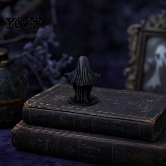Матовая черная статуэтка-призрак, 3D-печатная милая фигурка, минималистичный декор для дома, и белая уникальная художественная конструкция, двухцветная, устойчивое основание для