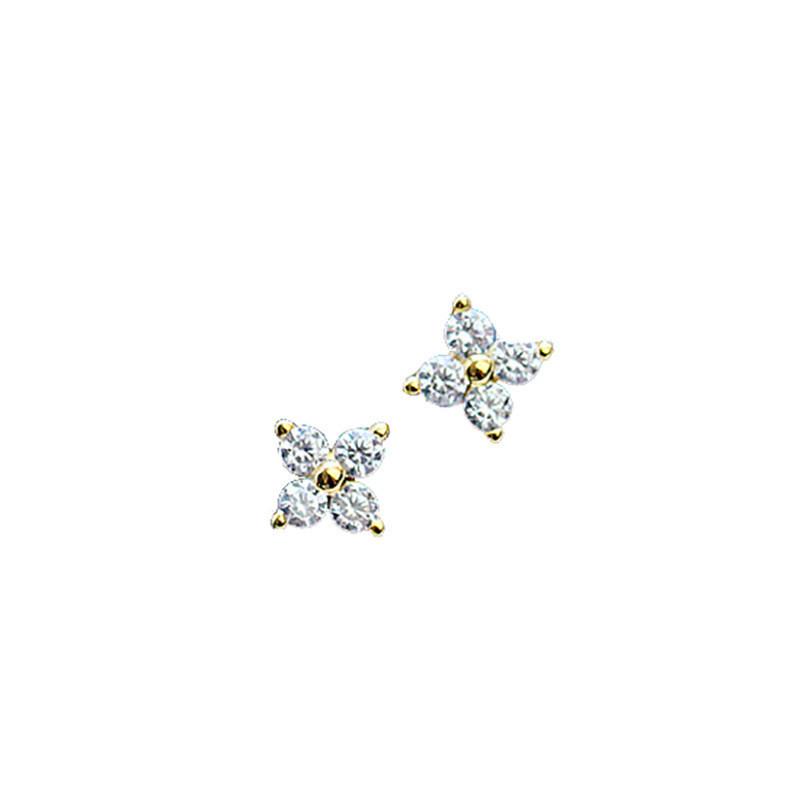 Серьги-гвоздики Beixi из стерлингового серебра S925 в виде четырехлистного клевера - Модный, простой дизайн для лучших подруг