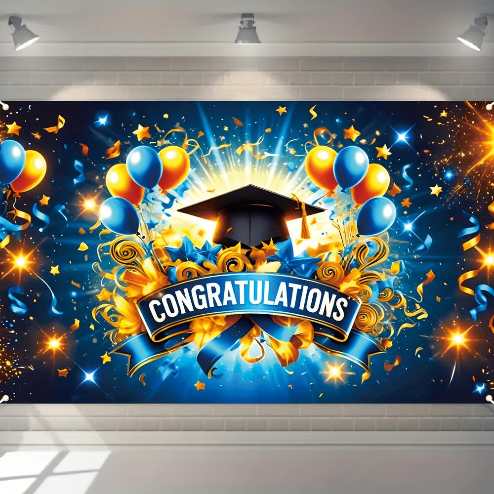 1 item, graduation party banner, congratulating on graduation, both indoor and outdoor, graduation ceremony decoration