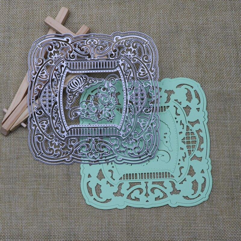 Clouds Square Lace Frame Metal Cutting Dies For Scrapbooking Wedding Stencil Card Making Die Cut