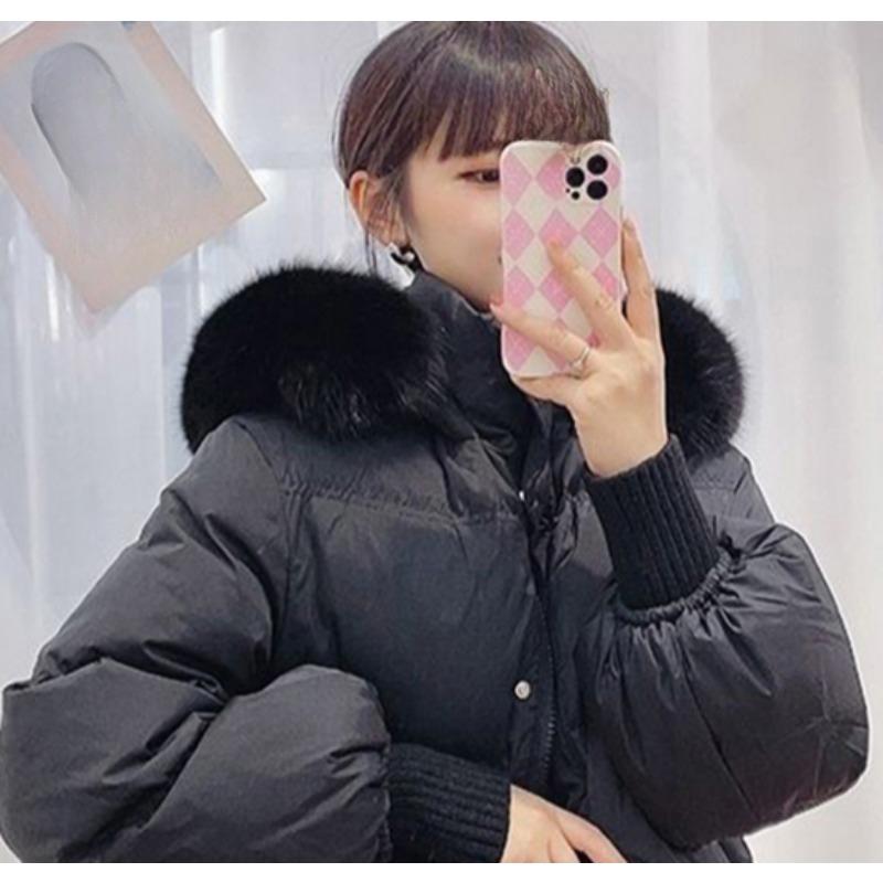 Зимнее корейское стильное новое свободное хлопковое пальто для женщин, короткое, маленькое, с большим меховым воротником, хлопковое пальто с толстым пальто, пальто