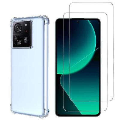 Противоударный чехол для Xiaomi 13T - 13T PRO и 2 Закаленных стекла Защитная пленка для экрана Phonillico®