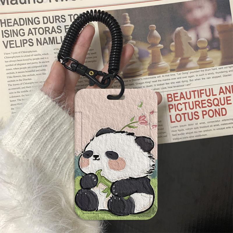 Чехол с мультяшным принтом, идентификационная бирка, чехол для рабочей карты с эластичным ремешком на запястье, держатель для бейджа, чехол для деловой карты доступа