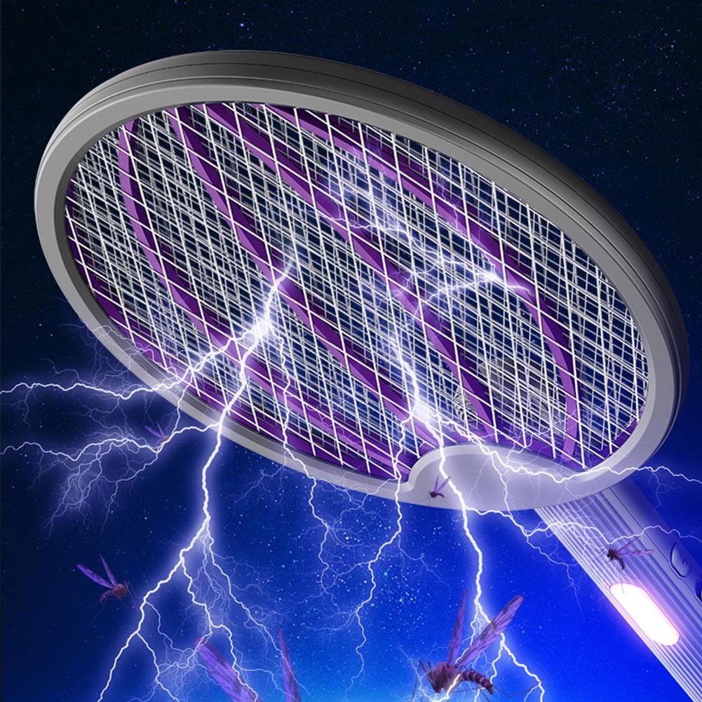 Foldable Bug Zapper Racket Rechargeable Mosquito Swatter Fly Killer and Mosquito Trap Lamp for Home Indoor Outdoor