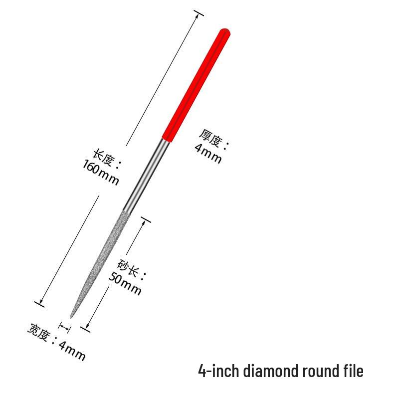 Titanium-Plated Fine Alloy Diamond File Set for Metal Grinding & Deburring