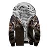 Men's Personalized Casual Printing Long Sleeve Zipper Sweater Thick Cotton Suit Winter