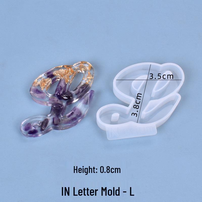 Crystal Resin Silicone Mold: 26 Irregular Letter Pendants for DIY Charms