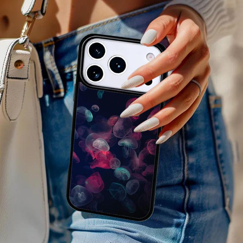 Синий чехол для телефона с принтом медузы для iPhone 17 Air 14 15 13 12 Max Чехол для Apple 14 15 16 16e 11 Pro Max Plus