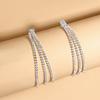 New Temperament Three-layer Full Diamond Fringed Earrings for Women, Diamond-set Fashion Trend Long Line Earrings