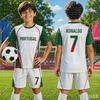 2026 WoUnisexWomen's  Portugal Fan Edition – Special Summer Parent-Child Matching Set: Ronaldo Soccer Jersey & Shorts