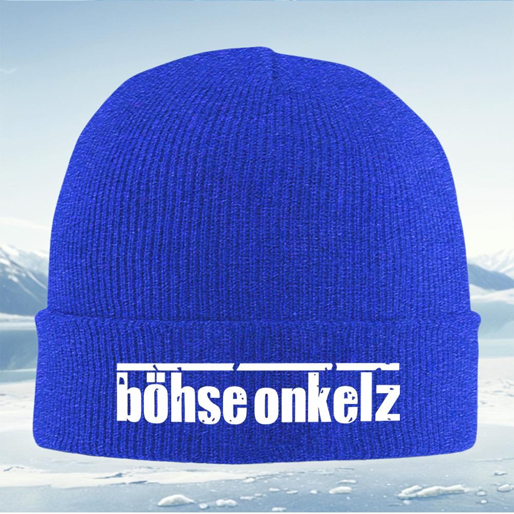 Böhse Onkelzbold белые буквы Мужская Женская Унисекс Вязаная Шапка Бини Зимняя Теплая Рождественская Для улицы Велосипеда H