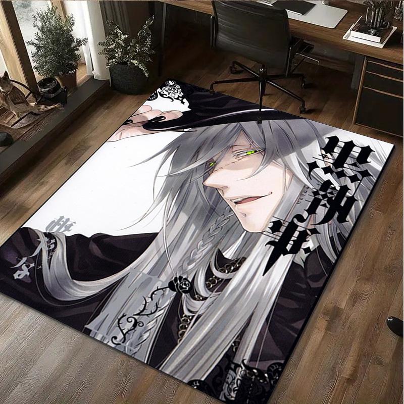 1Pc Black Butler Print Rug - home decoration Carpet For Living Room Bedroom Flooring Computer Chair Area Rug