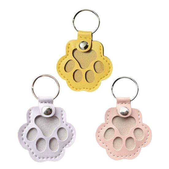 Брелок для питомца из искусственной кожи, памятный брелок в форме лапы, сувенирный брелок, удобный в использовании, мешочек для хранения шерсти питомца, держатель для ключей