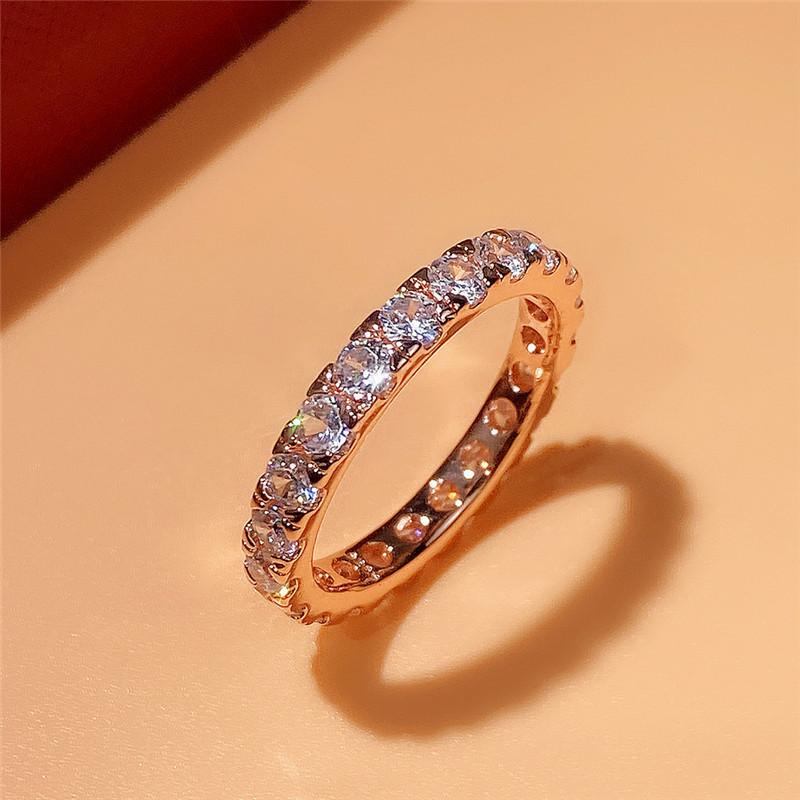Серебряное кольцо 925 пробы для женщин Блестящий кубический цирконий Изящные женские аксессуары Универсальные ювелирные изделия Подарки