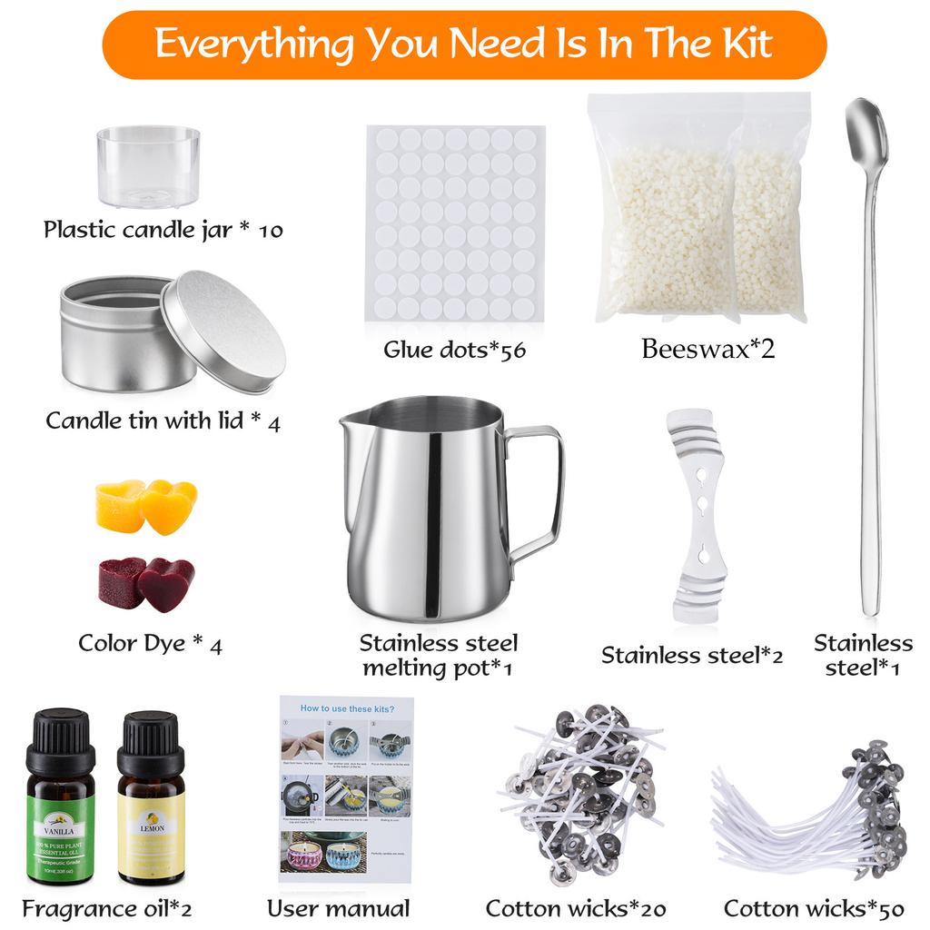 Aoresac Набор для изготовления ароматических свечей с полными принадлежностями для изготовления свечей для детей, взрослых, начинающих, сделай сам