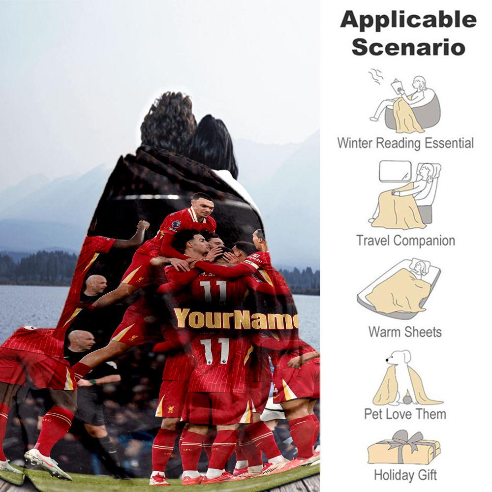 Liverpool Customize Text Blanket Multi-purpose Customizable Blanket Soft Warm Cozy Versatile for Livingroom Couch Home Decor Picnics