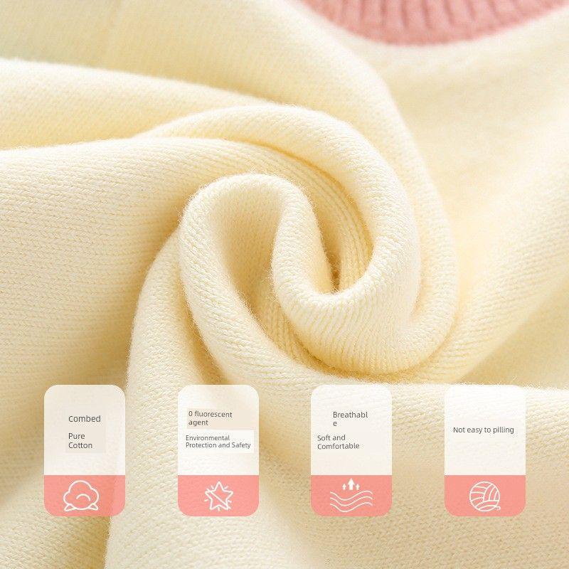 Children's Clothing Boys and Girls Pastoral Style Knitwear Baby Vest Vest Cardigan Spring and Autumn Cartoon Children's Vest Sweater