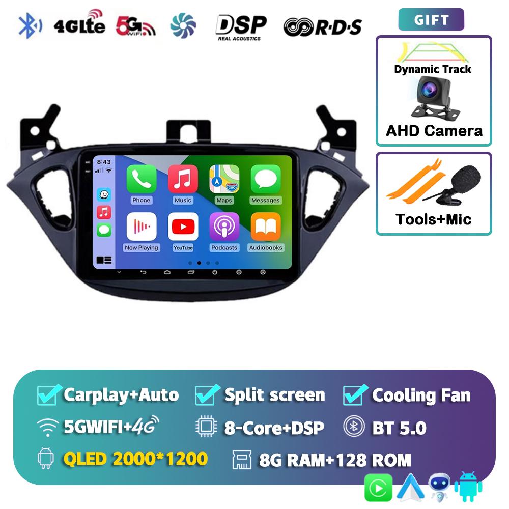 Android 14 Carplay Auto для Opel Corsa 2015-2019 для Opel Adam 2013-2016 автомобильный радиоприемник GPS мультимедийный проигрыватель DSP стерео 2din 2 Din