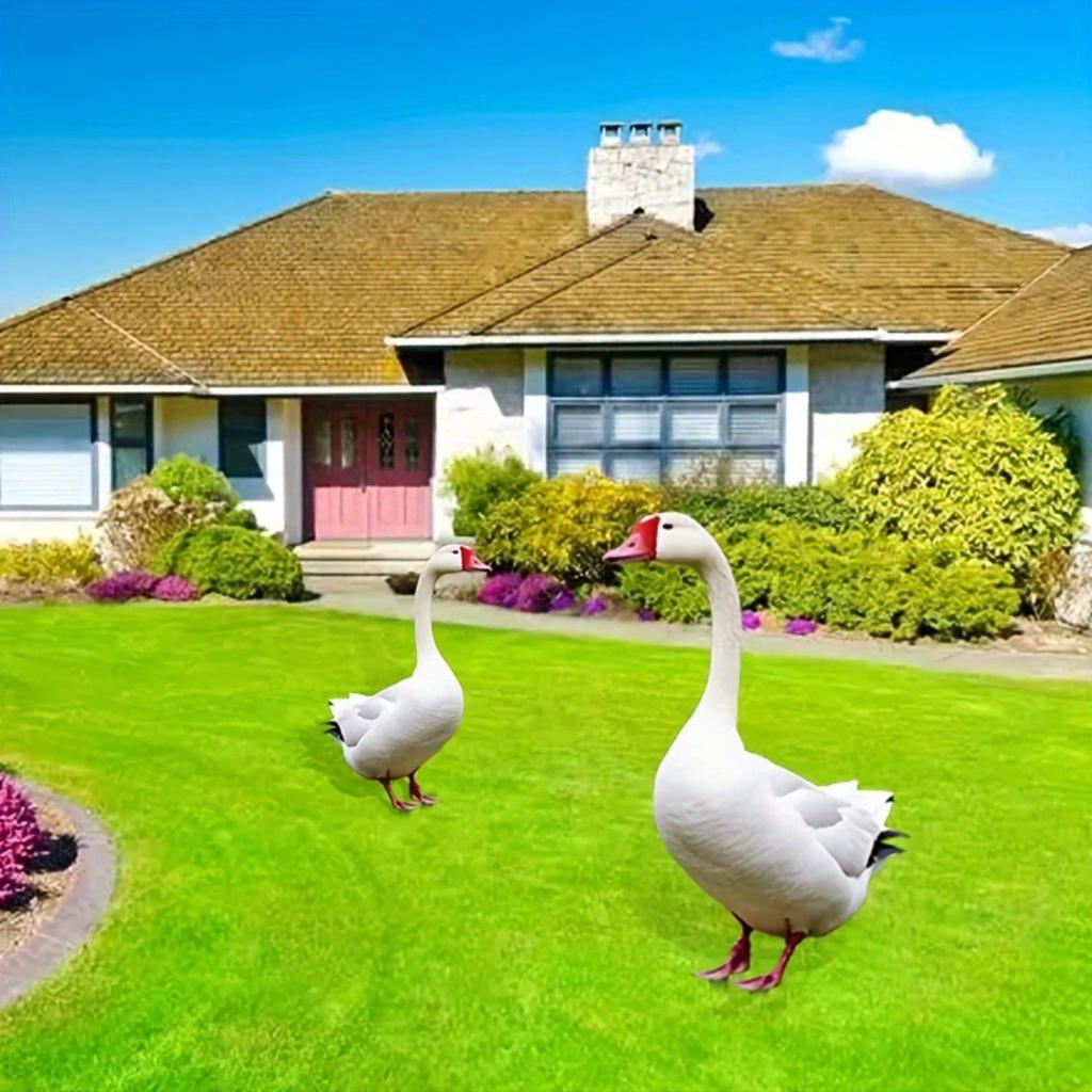 Акриловые уличные украшения в виде гусей - Плоские скульптуры животных для украшения сада