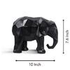 Latest Geometric Elephant Ceramic Home Decor Figurine with Diamond Cut Detail (Elephant Black)