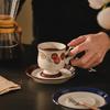Винтажный керамический набор кофейных чашек с блюдцами Роскошная чашка для послеобеденного чая Цветочная кружка Чашка для латте-арта