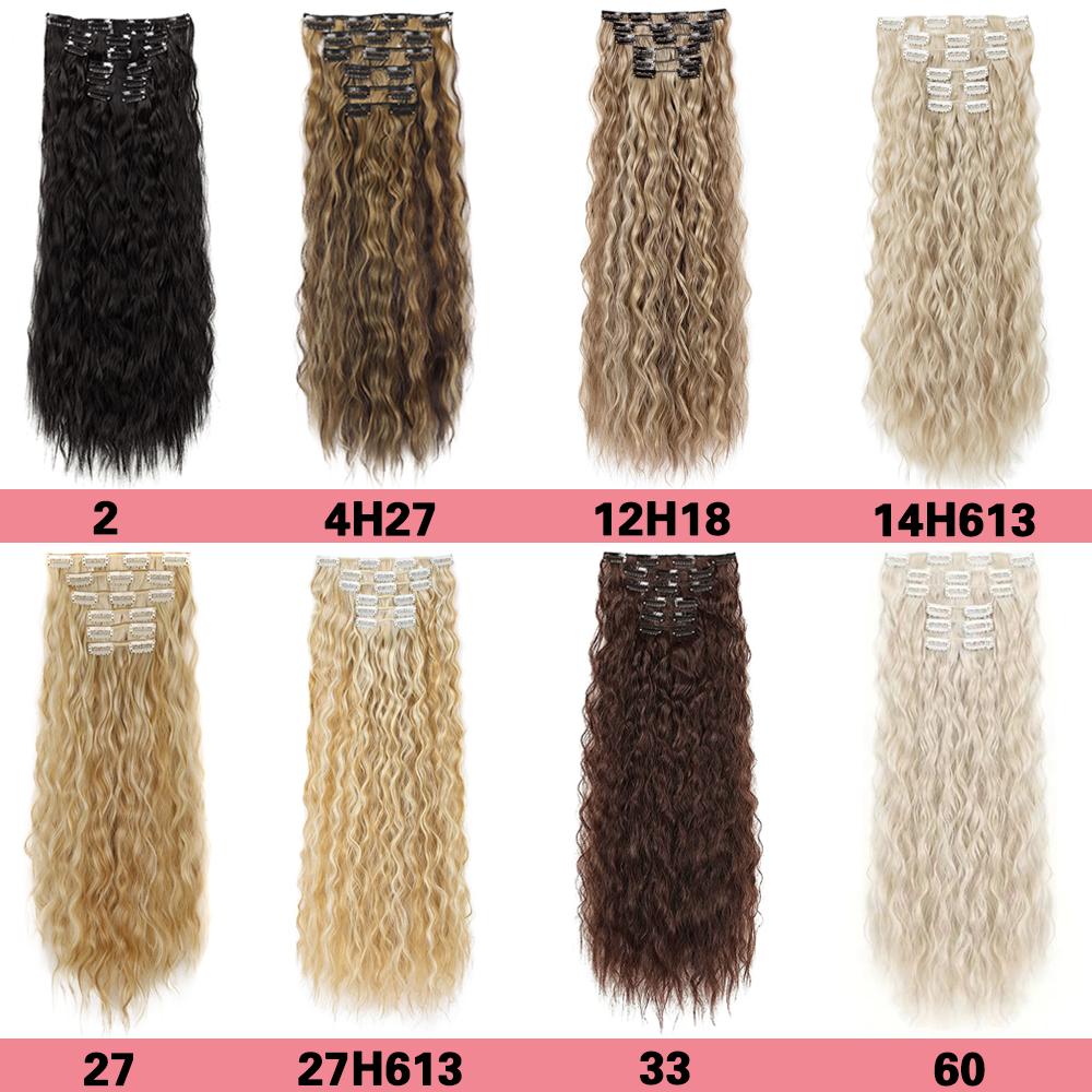 MISS WIG Синтетические заколки для волос, 6 шт., длинные вьющиеся толстые шиньоны, парик для женщин, наращивание волос на всю голову, шиньоны