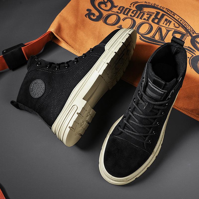 Осень новые дышащие высокие ботинки Мартин мужские британские ретро обувь ботинки платформа короткие ботинки повседневная обувь