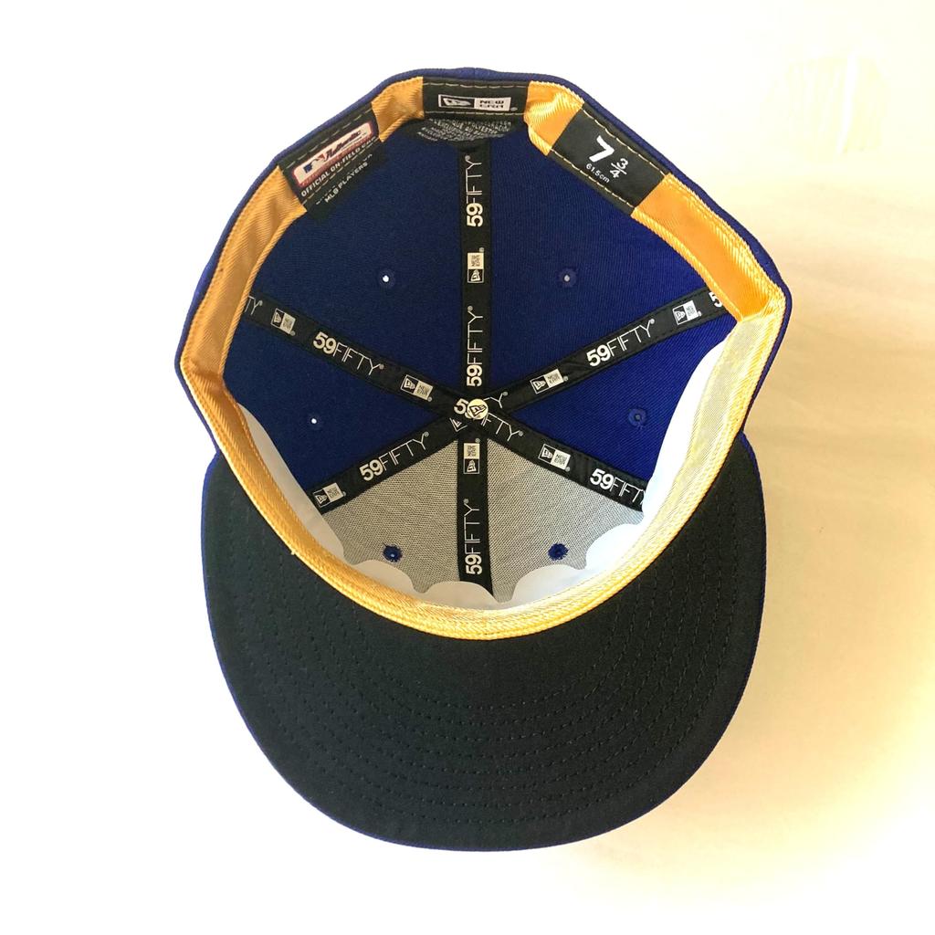 Памятная бейсболка чемпиона мира Los Angeles Dodgers 59FIFTY, золотая/королевская, размер 7 3/4 [Предмет]