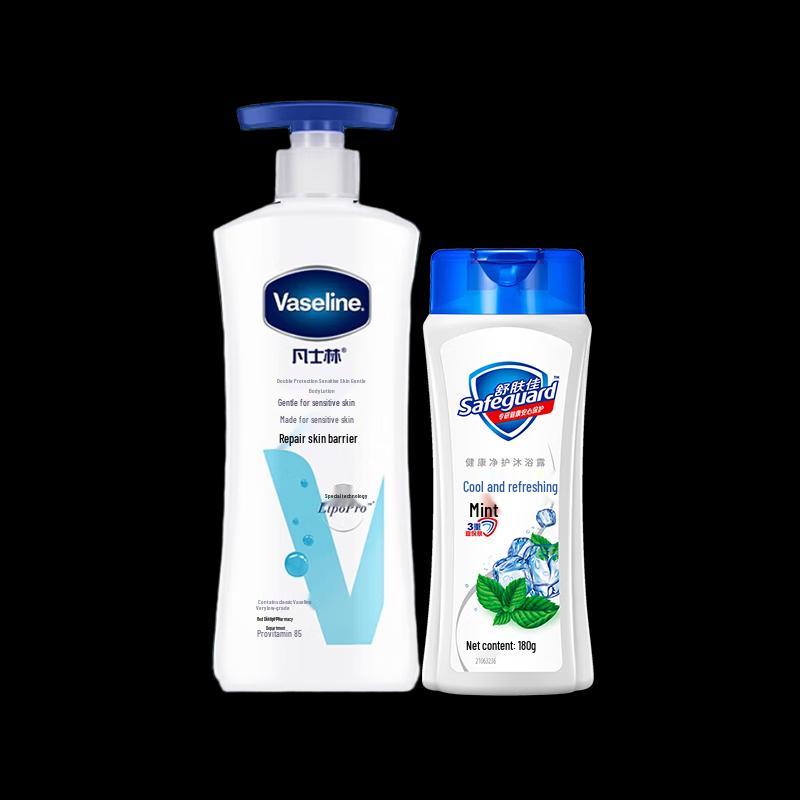 Набор Vaseline Derma Care Нежный лосьон для тела и Гель для душа с мятой