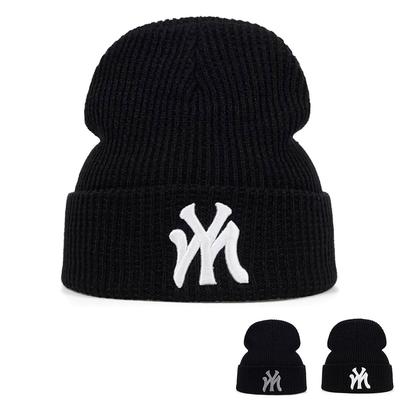 Унисекс Вязаная шапка с вышивкой букв для велоспорта, теплая шапка-бини, весна-осень, для занятий спортом на открытом воздухе, для путешествий, для женщин и мужчин