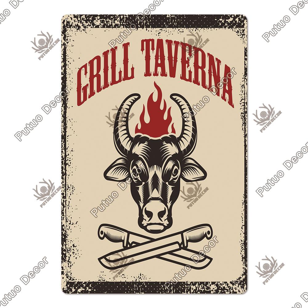 Decor DAD'S BBQ Sign Tin Sign Vintage Plaque Metal Wall Decor for Barbecue Bar Pub Kitchen Party Zone Iron Painting