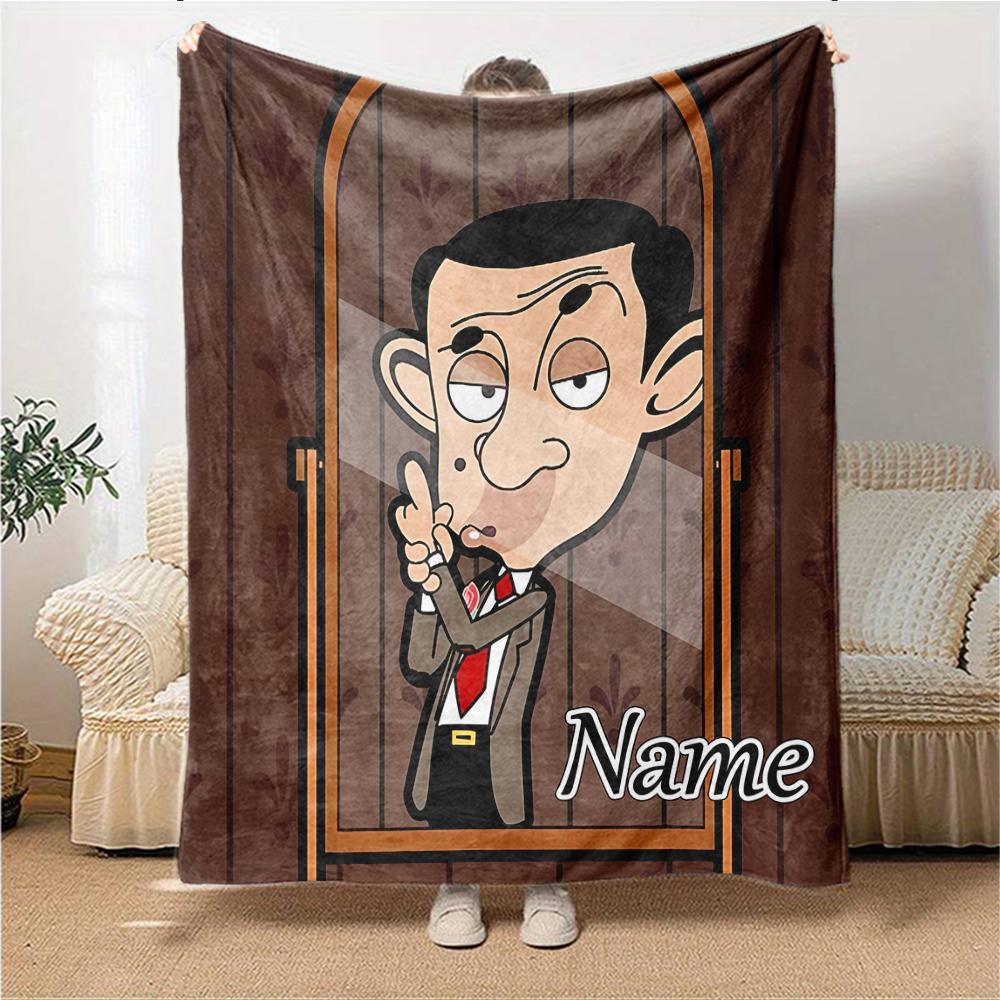 Custom Name Rainbow Bear Friendship blanket for Couch & Bed, Plush Cozy Fuzzy Blanket Super Soft & Warm Blankets for Fall and Winter. 0908317