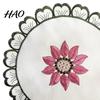 Floral Patterned Table Accessories Flower Shaped Placemat with Embroidered Sunflower Pattern, Pastoral Style for Dining Table, Breakfast Linens Retro