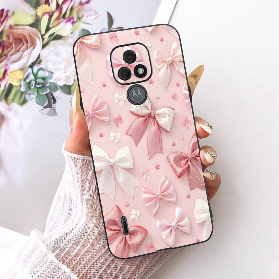 For Motorola Moto E7 Plus Case XT2081-1 Fashion Butterfly Bowknot Soft Silicone Cover For Moto E7 E7i Power XT2097-13 TPU Fundas
