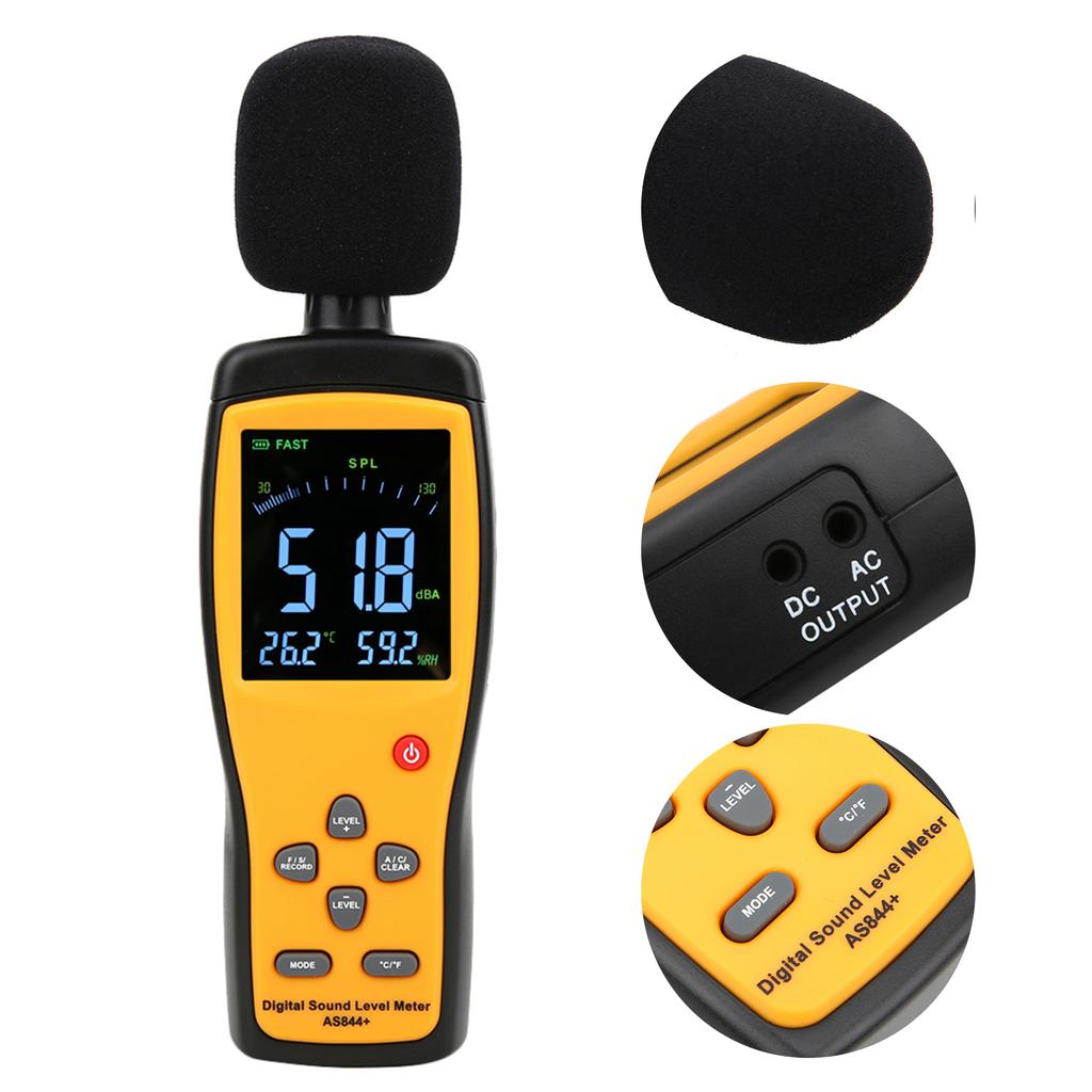 SMART SENSOR AS844+ Sound Level Meter LCD Digital Decibel Meter Noise Monitor with Data Storage